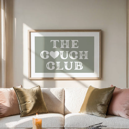 Sage Green & White Living Room Print