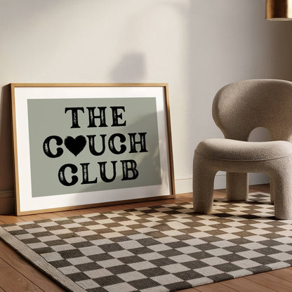 Sage Green & Black Living Room Print