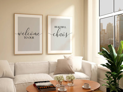 Set of 2 Grey Living Room Posters