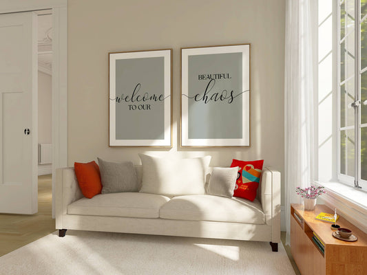 Set of 2 Green Living Room Posters