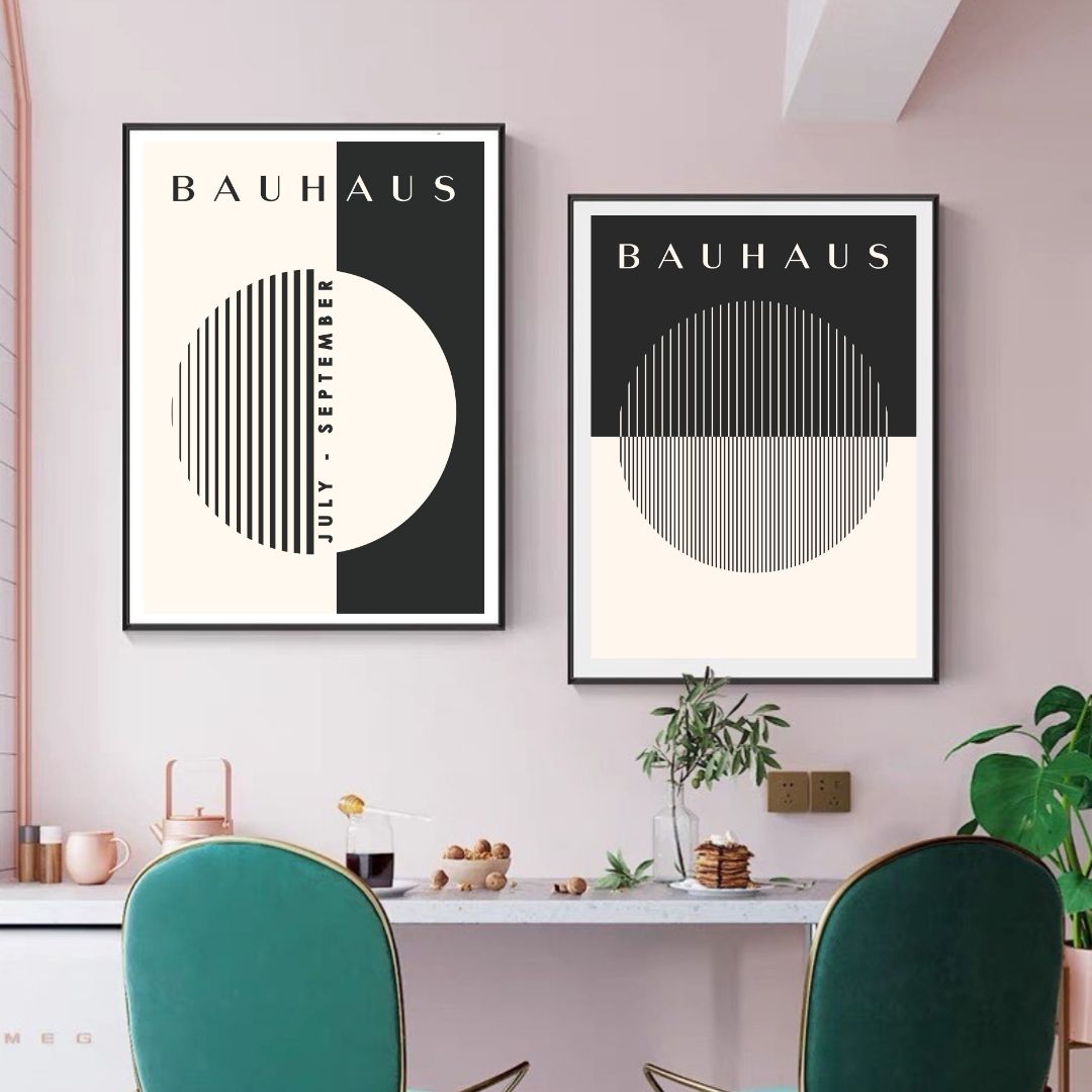 Set of 2 Black & Beige Bauhaus