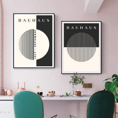 Set of 2 Black & Beige Bauhaus