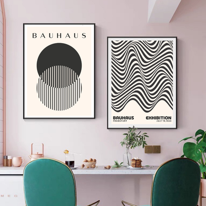 Set of 2 Black & Beige Bauhaus