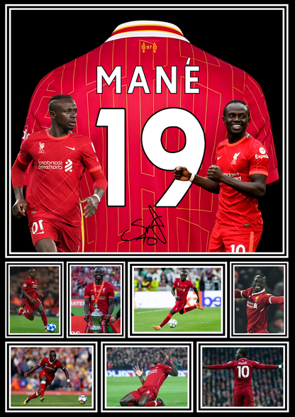 Sadio Mané Print / Football Legends Poster / Football Gift
