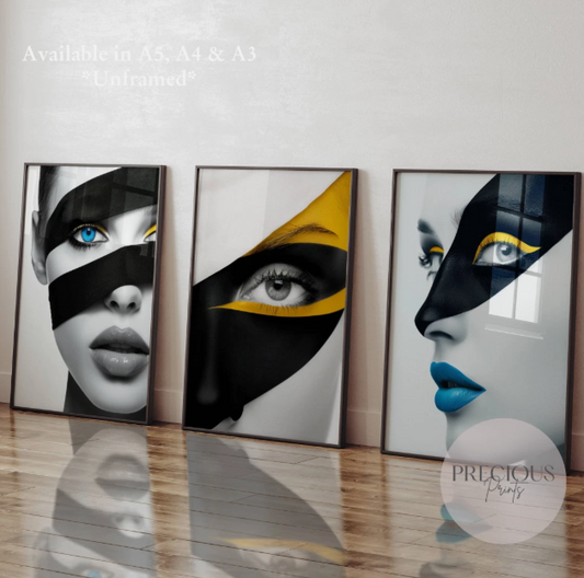 Set of 3 Stylish Fashion Feminine Prints