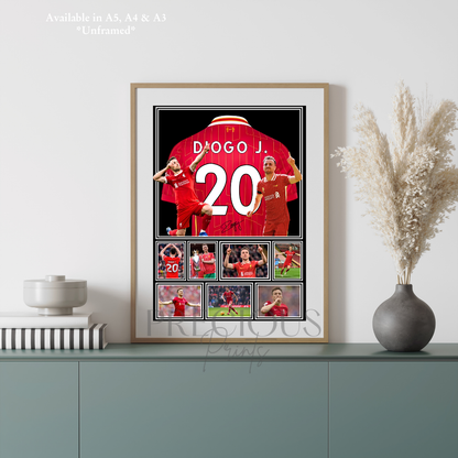 Diogo Jota Print / Football Legends Poster / Football Gift