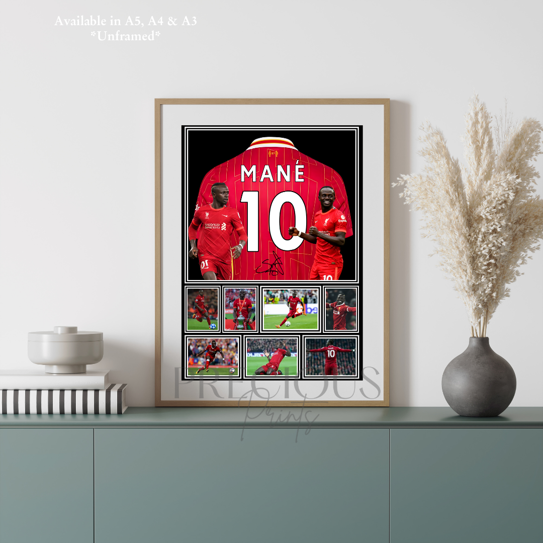Sadio Mané Print / Football Legends Poster / Football Gift