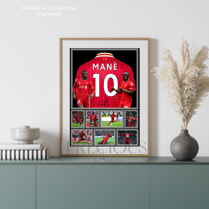 Sadio Mané Print / Football Legends Poster / Football Gift