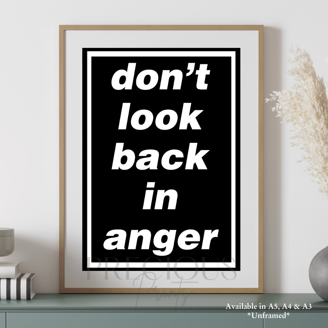 Oasis Lyric Poster - Don't Look Back In Anger
