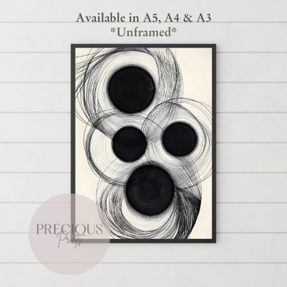 Set of 3 Dark Modern Swirls