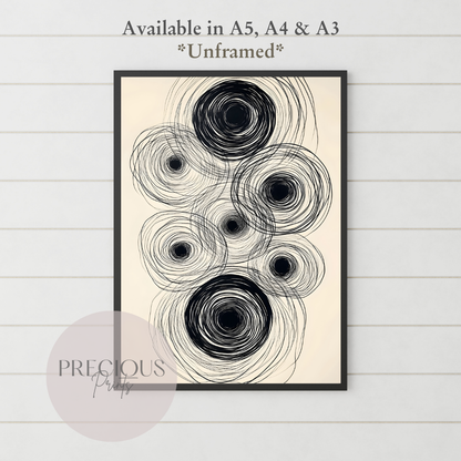 Set of 3 Dark Modern Swirls