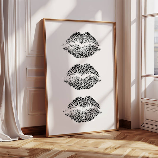 Leopard Print Lips Poster