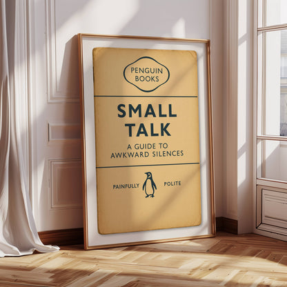 Funny Penguin Book Print - Small Talk