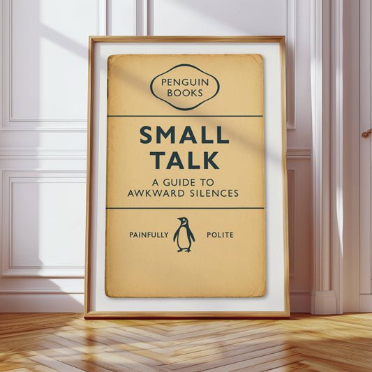 Funny Penguin Book Print - Small Talk