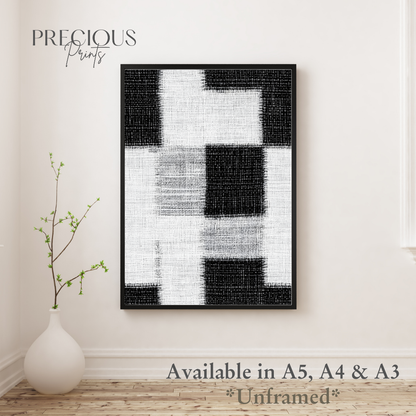 Set of 3 Dark Modern Fabric Effect Squares