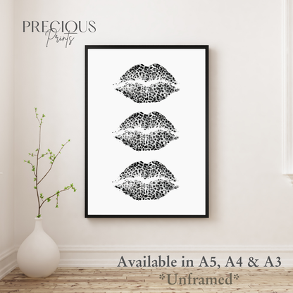 Leopard Print Lips Poster