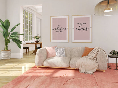 Set of 2 Pink Living Room Posters