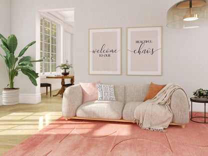 Set of 2 Beige Living Room Posters